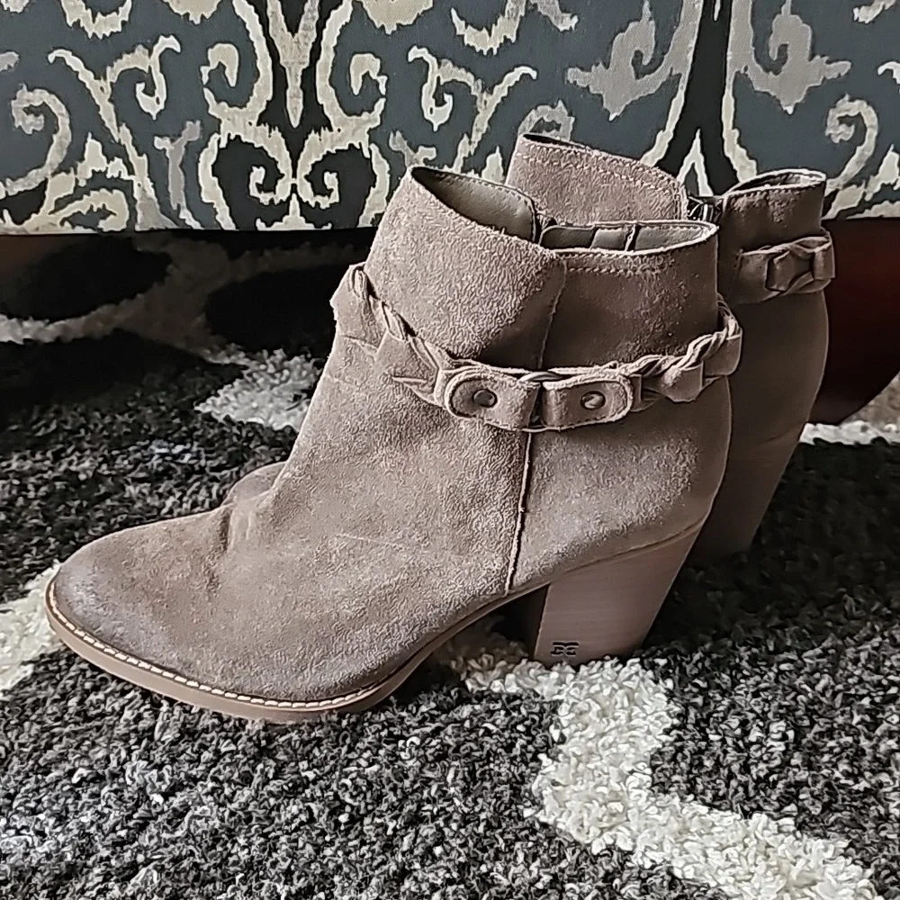 Sam Edelman sz 10 gray tan suede New ankle boots